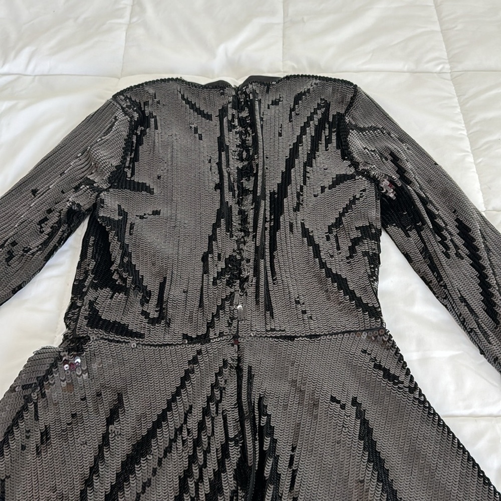 Sequin Asymmetric Black Dress Size XS - Picture 7 of 8